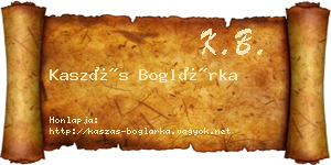 Kaszás Boglárka névjegykártya