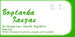 boglarka kaszas business card