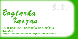 boglarka kaszas business card